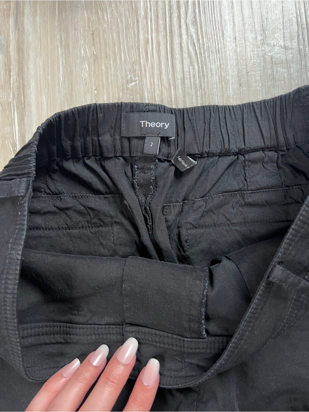 Theory Crunch Linen Blend Cropped Pants - Picture 2 of 3